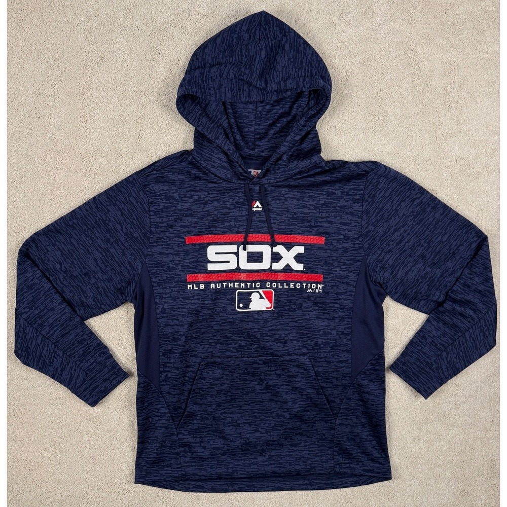 CHICAGO WHITE SOX Authentic Majestic Men's Medium Pocket Hoodie Blue MLB #1431